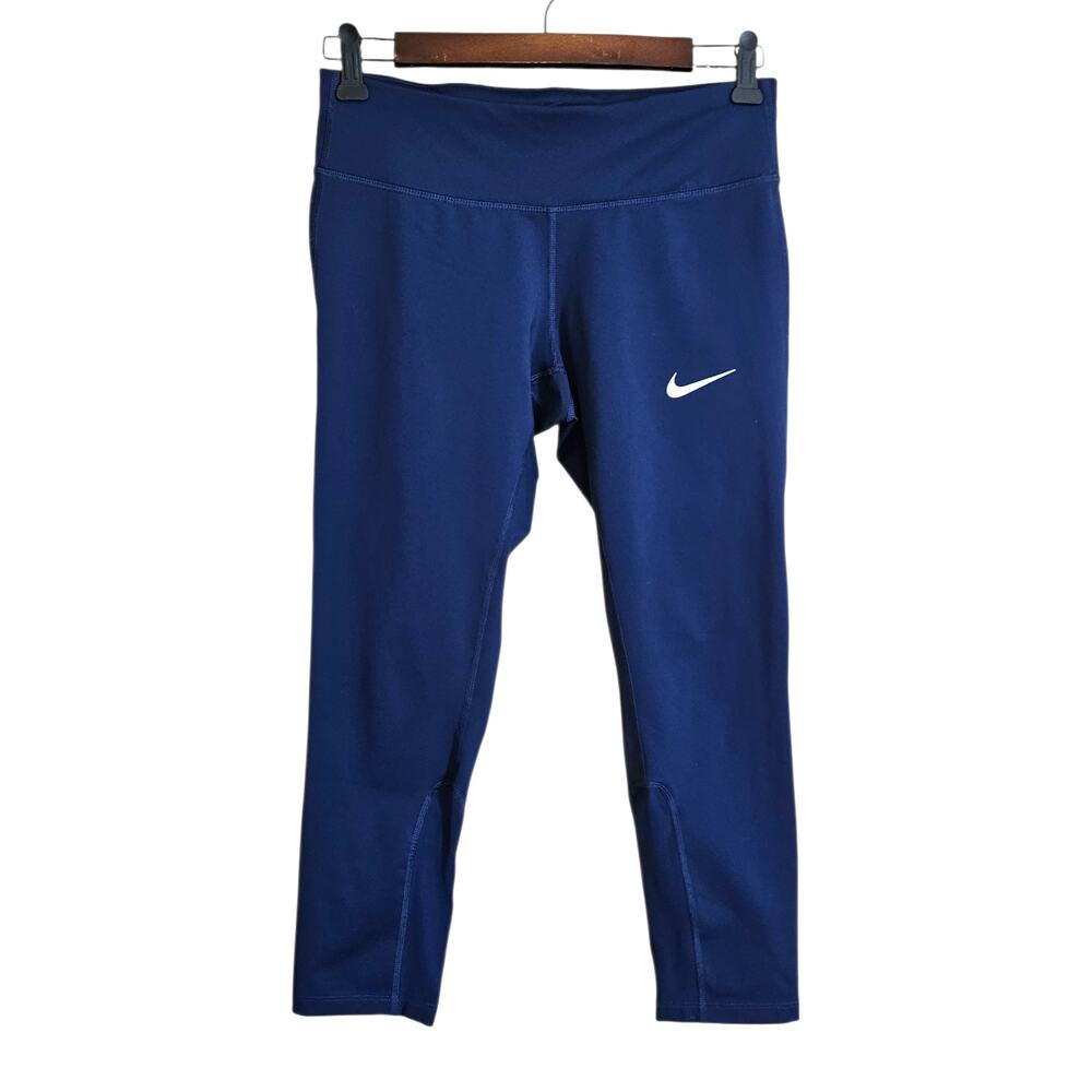 Nike Women's Dri-Fit Epic Lux Running Crop Leggings Navy Blue Small